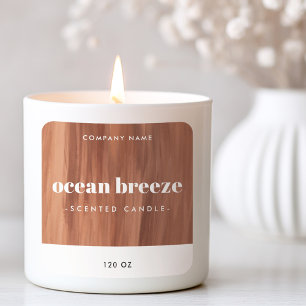 Terracotta brown brushstrokes square product label