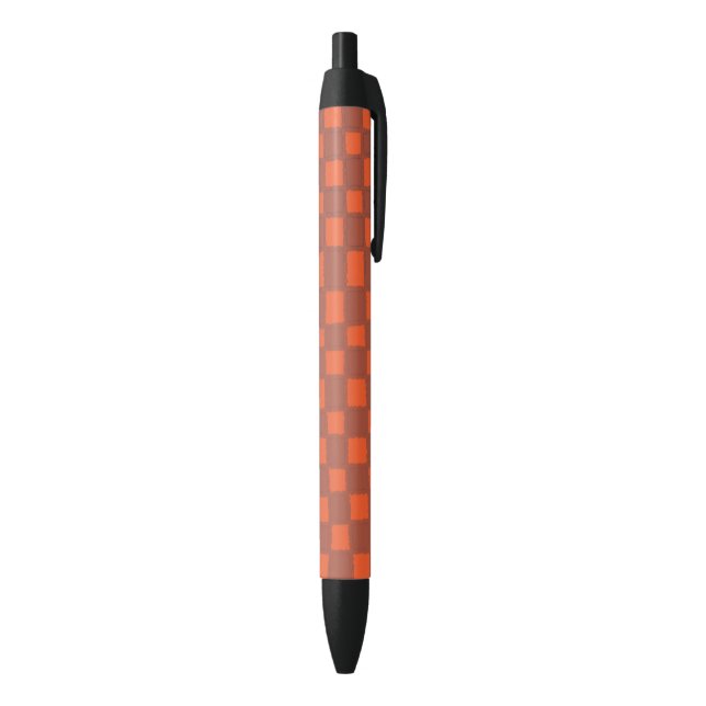 Terracotta Brown Checkered Checkerboard Pattern Pen (Bottom (Vertical))