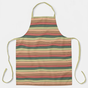 Terracotta Brown Green Black On Watercolor Paper Apron