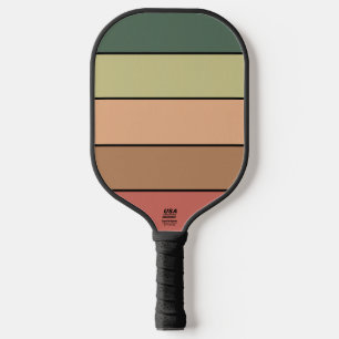 Terracotta Brown Green Black On Watercolor Paper Pickleball Paddle