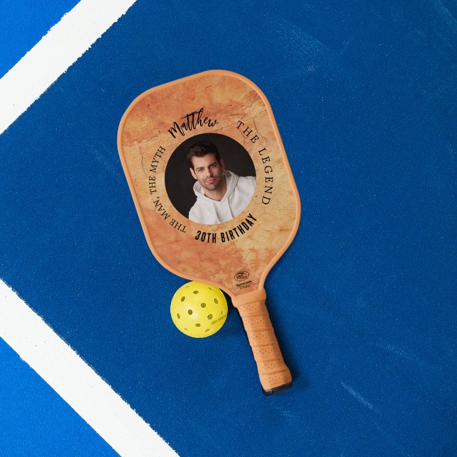 Terracotta brown photo funny man myth legend pickleball paddle (Creator Uploaded)