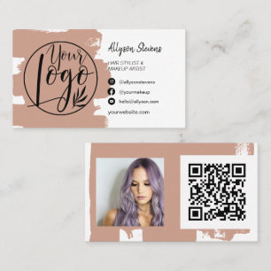 Terracotta brush hair makeup photo logo qr code business card