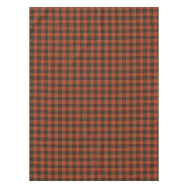 Terracotta Buffalo Plaid Rustic Farmhouse Holiday Tablecloth (Front)
