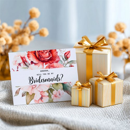 Terracotta Burgundy Blush Floral Bridesmaid