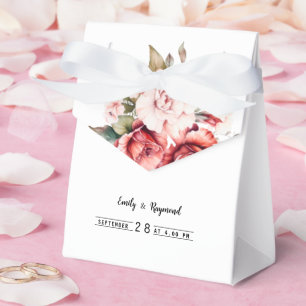 Terracotta Burgundy Blush Floral Wedding  Favor Boxes
