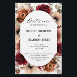 Terracotta Burgundy Mauve Floral  Wedding Program<br><div class="desc">Elegant Burgundy Red,  Terracotta ,  Orange earthy floral theme wedding program featuring elegant bouquet of Burgundy,  Terracotta color roses peonies  and green eucalyptus leaves. Please contact me for any help in customization or if you need any other product with this design.</div>