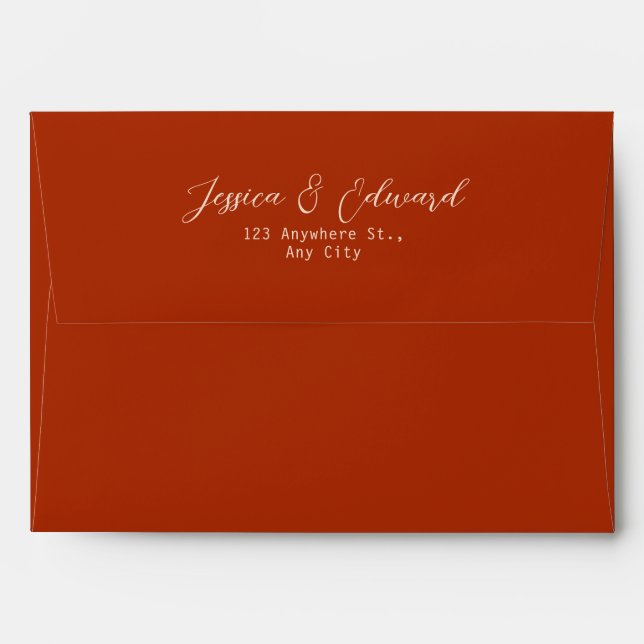 Terracotta Burnt Orange Boho Rustic Simple Modern Envelope (Back (Top Flap))