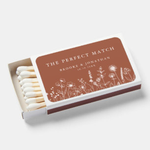 Terracotta burnt Orange Brown Rustic Fall Wedding Matchboxes