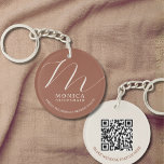 Terracotta Burnt Orange Chic Keychain<br><div class="desc">Terracotta Key Chain. This contemporary gift key chain template for you to personalize for the perfect event. Modern bridesmaid gift with Burnt Orange design.
Minimalist key ring showcasing beautiful calligraphy script.
Modern and simple key pendant designed digitally.</div>