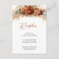 Terracotta burnt orange floral pampas reception