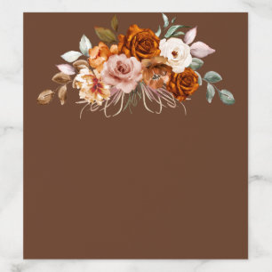 Terracotta Burnt Orange Floral Wedding Envelope Liner