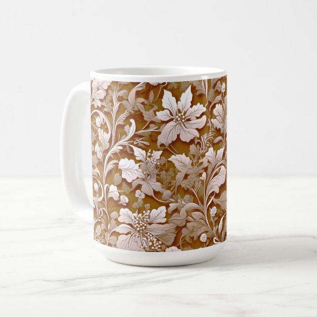 Terracotta Burnt Orange Modern botanical Boho Coffee Mug (Front Left)