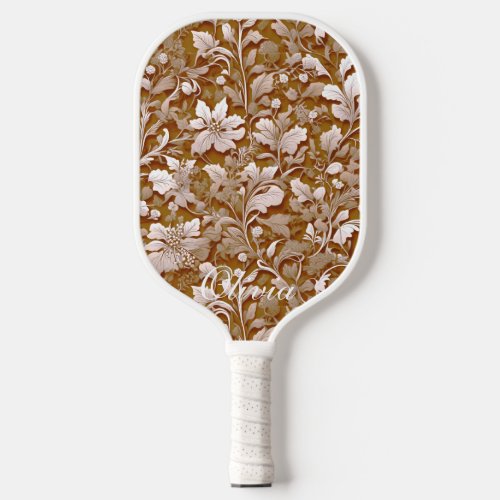 Terracotta Burnt Orange Modern botanical Boho Pickleball Paddle