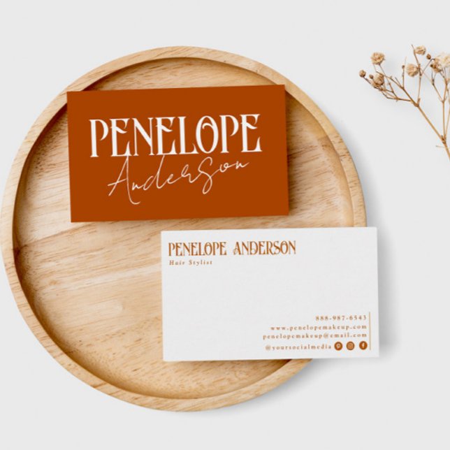 Terracotta Burnt Orange Neutral Modern Boho Business Card (Creator Uploaded)