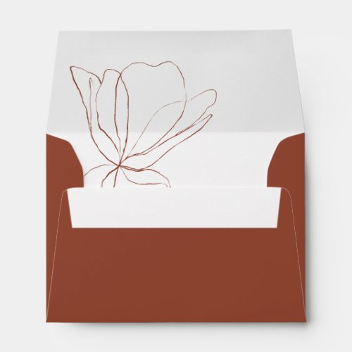 Terracotta Burnt Orange Simple Minimalist Envelope