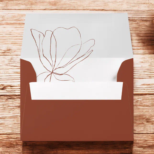 Terracotta Burnt Orange Simple Minimalist Envelope | Zazzle