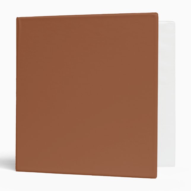 Terracotta Burnt Orange Solid Color  3 Ring Binder (Front/Inside)