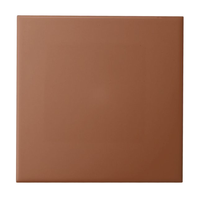 Terracotta Burnt Orange Solid Color  Ceramic Tile (Front)