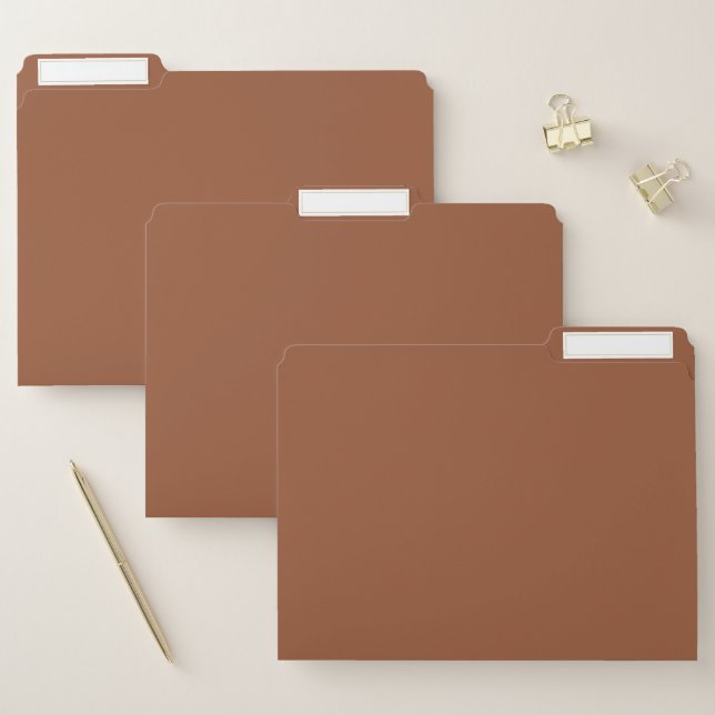 Terracotta Burnt Orange Solid Color  File Folder (Set)