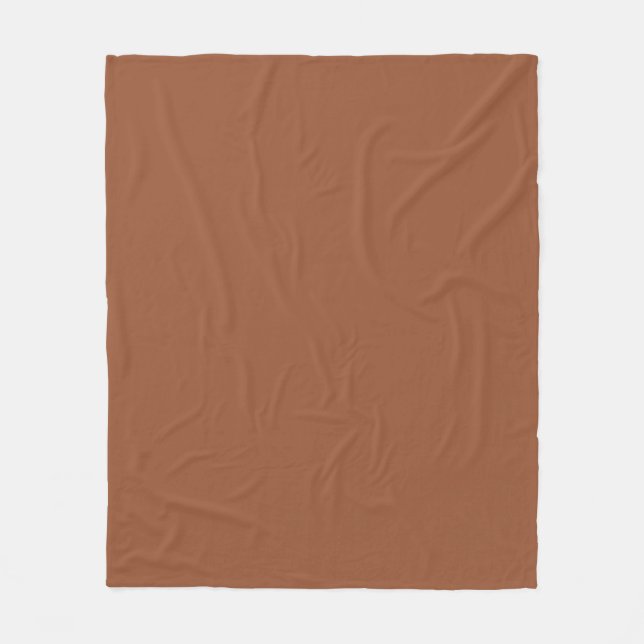 Terracotta Burnt Orange Solid Color  Fleece Blanket (Front)