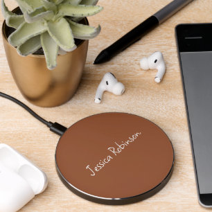 Terracotta Burnt Orange Solid Color  Wireless Charger