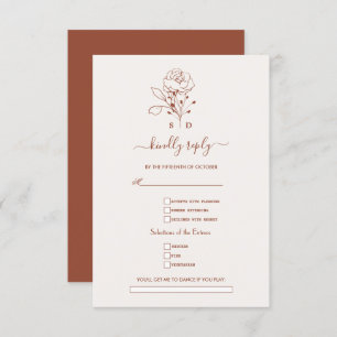 Terracotta Burnt Orange Song Request Wedding RSVP Card