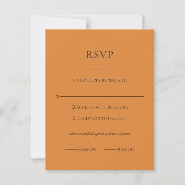 Terracotta Burnt Orange Wedding RSVP Response