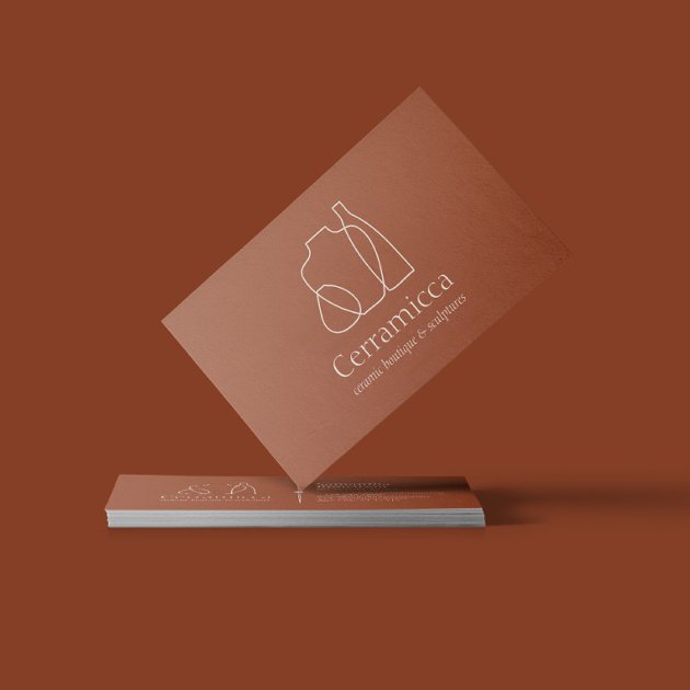 Terracotta Burnt Porcelain Sculpture Vase Ceramic Business Card
