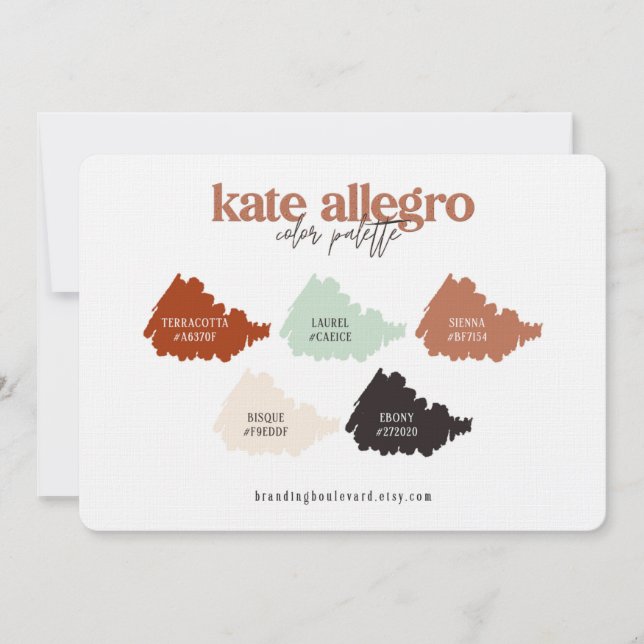 Terracotta Burnt Sienna & Beige Color Palette Card (Front)
