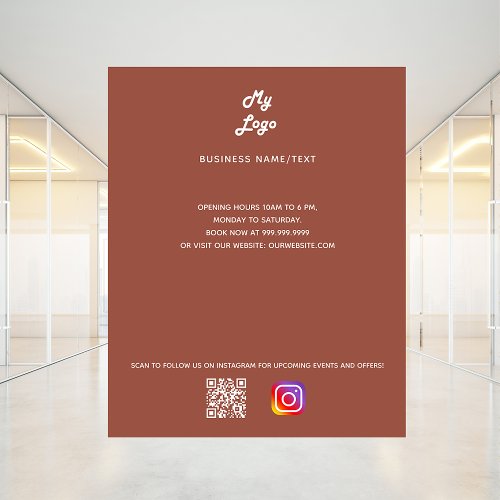 Terracotta business logo qr code instagram flyer