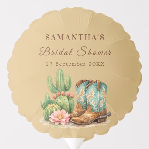Terracotta Cactus Arizona Cowgirl Bridal Shower Balloon