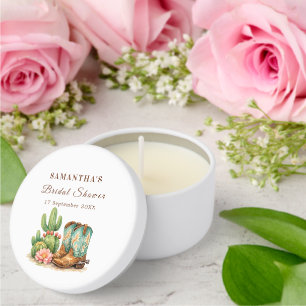 Terracotta Cactus Arizona Cowgirl Bridal Shower Mini Candle Favors