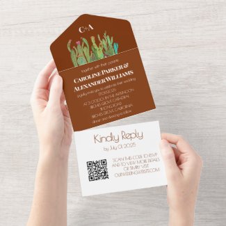 Terracotta Cactus Desert Arizona RSVP QR Code 