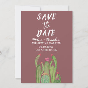 Terracotta Cactus Desert Arizona Rustic Wedding  Invitation