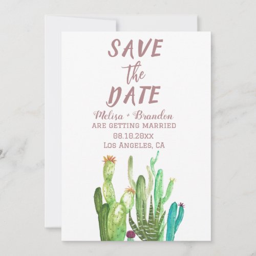 Terracotta Cactus Desert Arizona Rustic Wedding  Invitation