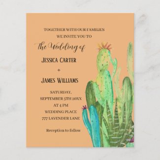 Terracotta Cactus Desert Mexico Watercolor Wedding