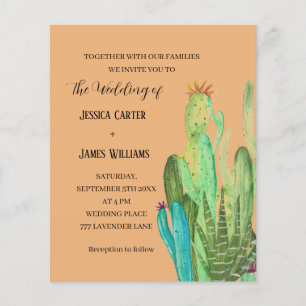 Terracotta Cactus Desert Mexico Watercolor Wedding
