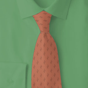 Terracotta Cactus Neck Tie