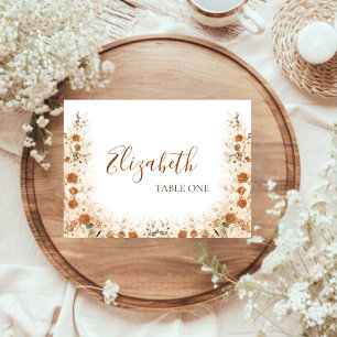 Terracotta Calla Lily Wedding Boho Watercolor Place Card