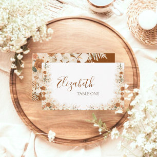 Terracotta Calla Lily Wedding Watercolor Floral Place Card
