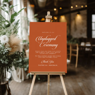 Terracotta Calligraphy Unplugged Ceremony Sign