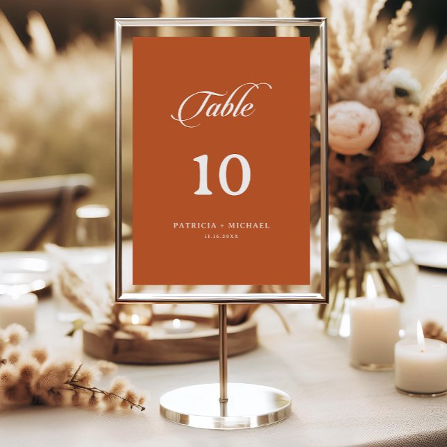 Terracotta Calligraphy Wedding Table Numbers (Creator Uploaded)