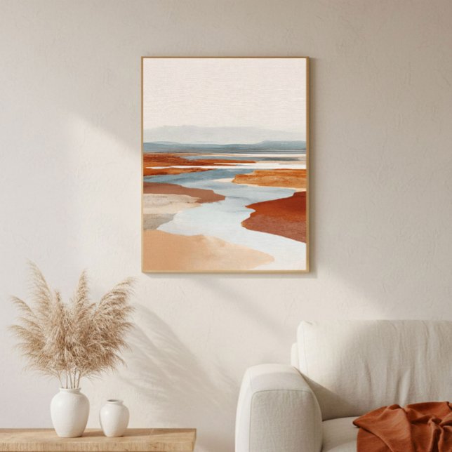 Terracotta Canyon River Abstract Wall Art (Creator Uploaded)