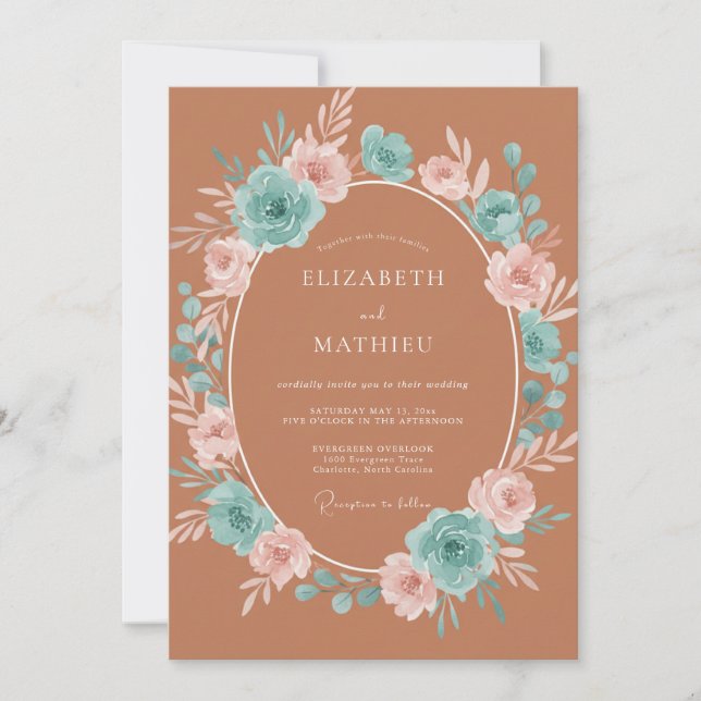 Terracotta Captivating Autumn Wedding Invitation (Front)