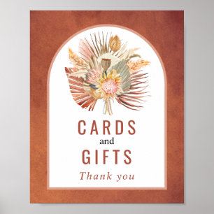 Terracotta cards and gifts fall wedding poster