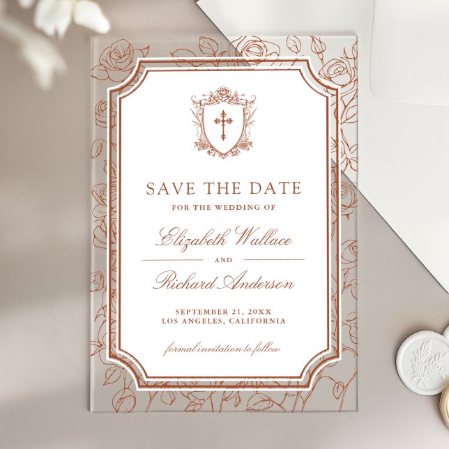 Terracotta Catholic Wedding Save the Date (Creator Uploaded)