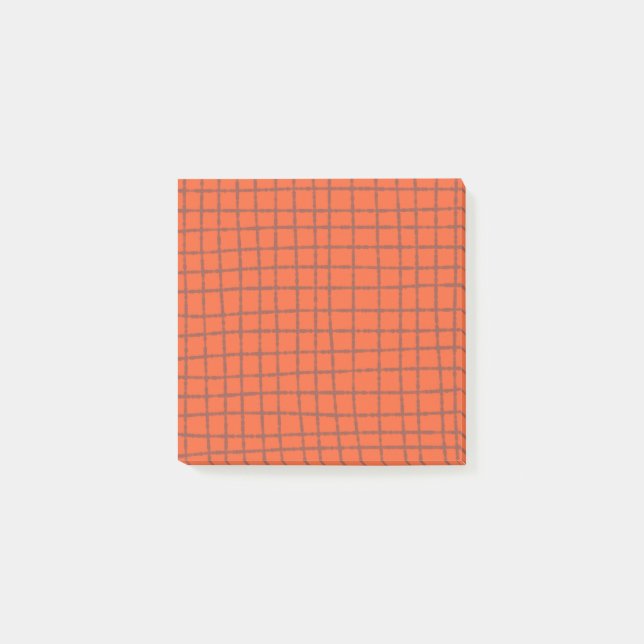 Terracotta Check Pattern Stylish and Practical  Post-it Notes (Front)