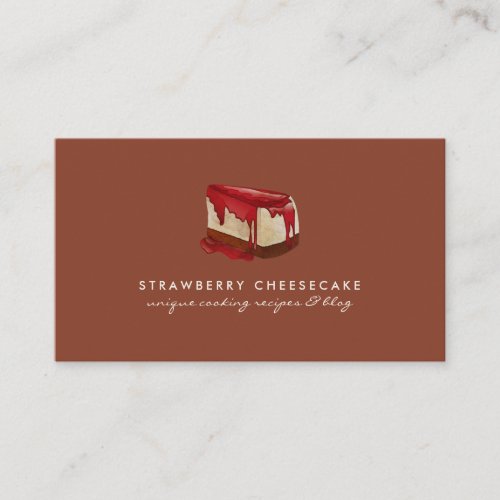 Terracotta Cheesecake Strawberry Pastry Business Card