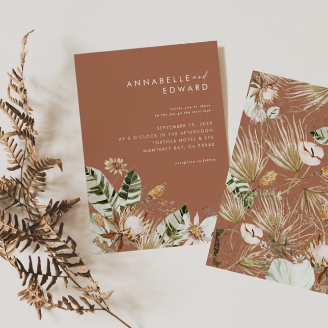 Terracotta chic bohemian botanical modern elegant (Creator Uploaded)