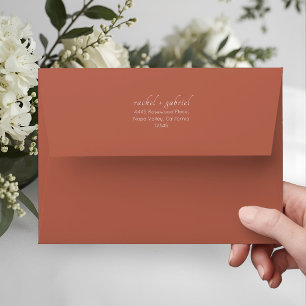 Terracotta   Chic Simple Clean Wedding  Envelope